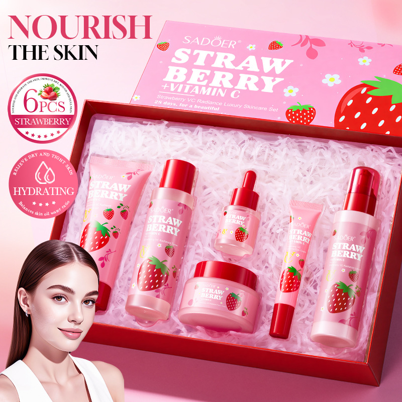 Luxury Skincare For Women - Strawberry VC Brightening Luxury Care Set