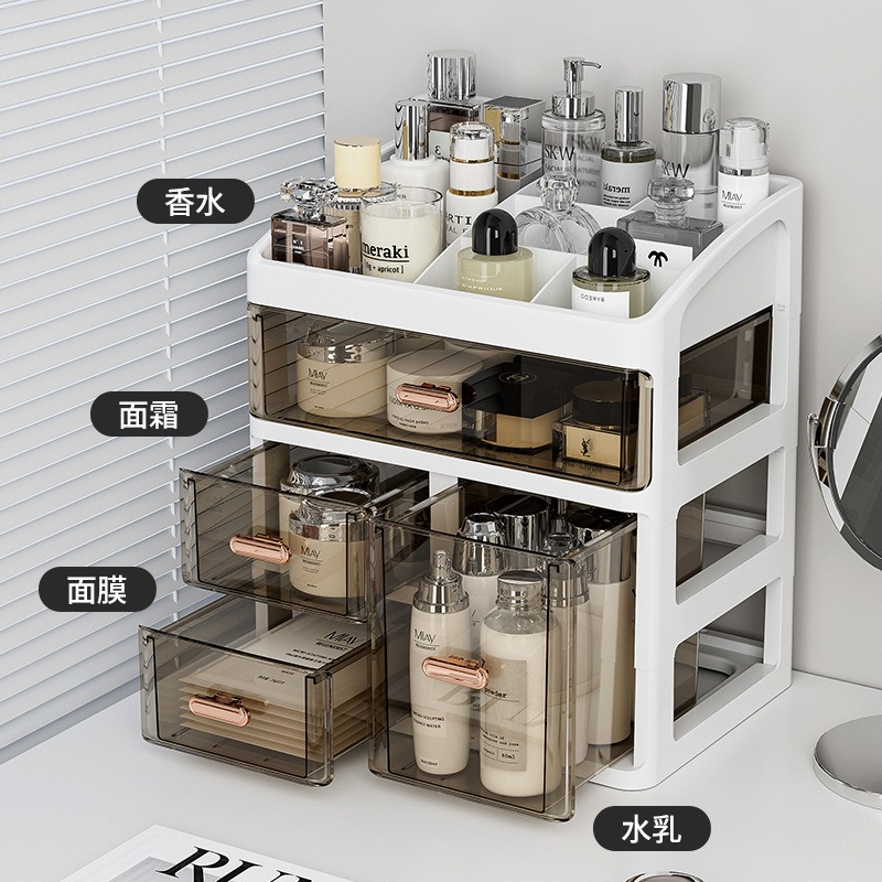 High Luxury Skincare - Kotak Penyimpanan Kosmetik Desktop, Rak Penyortir