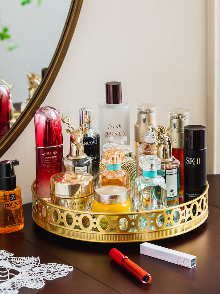 High Luxury Skincare - Nampan meja mewah ringan dari kuningan,