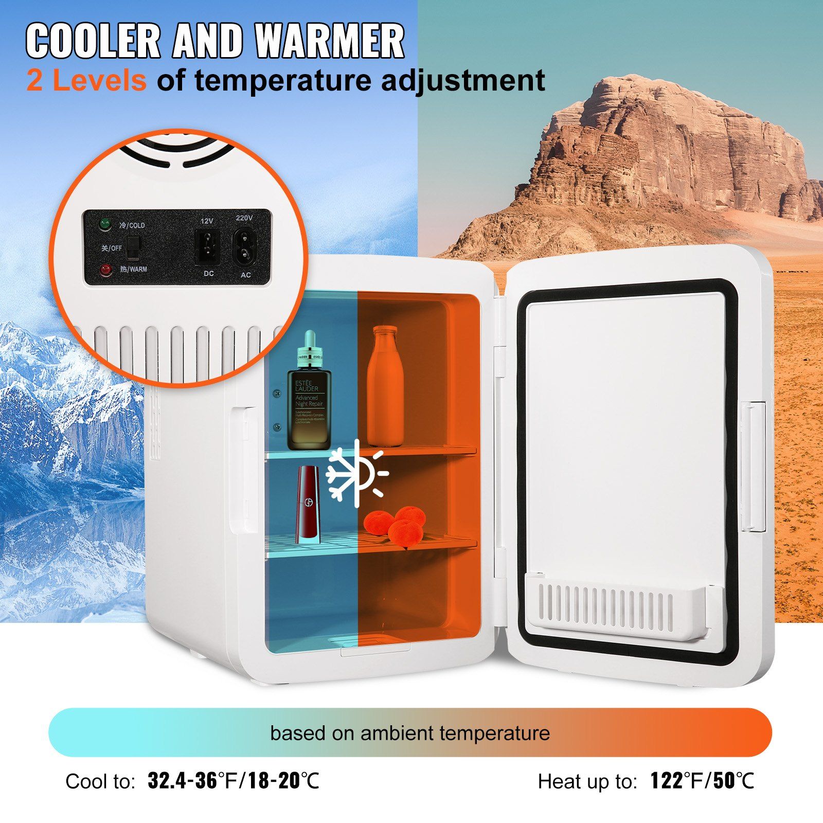 Kulkas Mini Portabel Mewah AC/ - Luxury Skincare Fridge ulasan dan harga