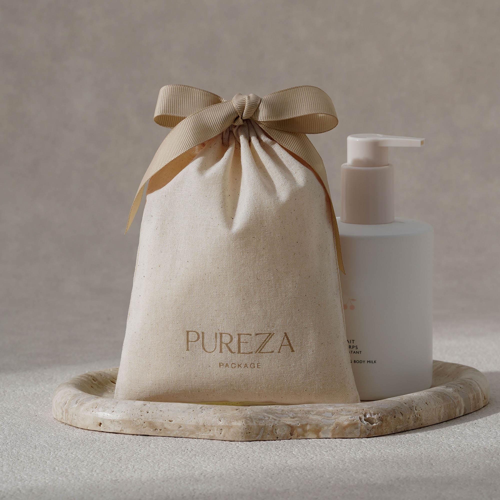 Kantong Serut Katun Alami yang - Luxury Skincare Gifts ulasan dan harga
