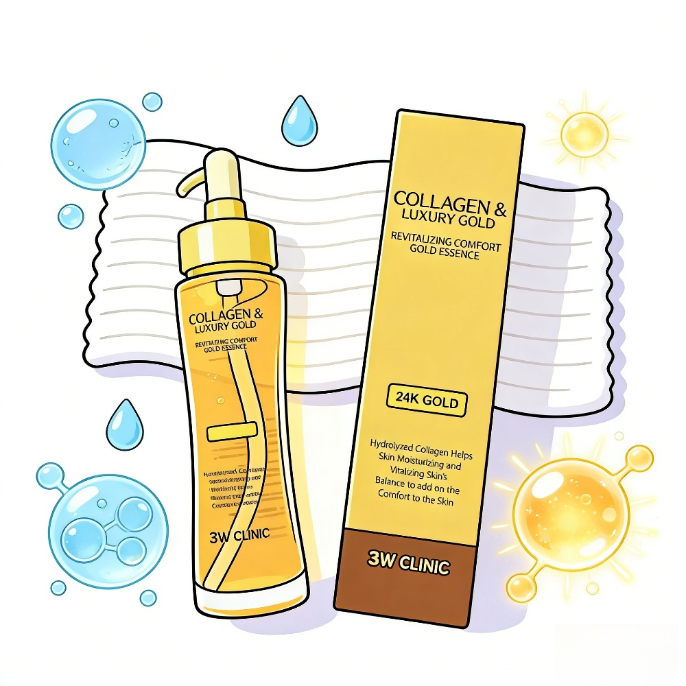 3WCLINIC Kolagen & Luxury Gold - Luxury Skincare Essence ulasan dan harga